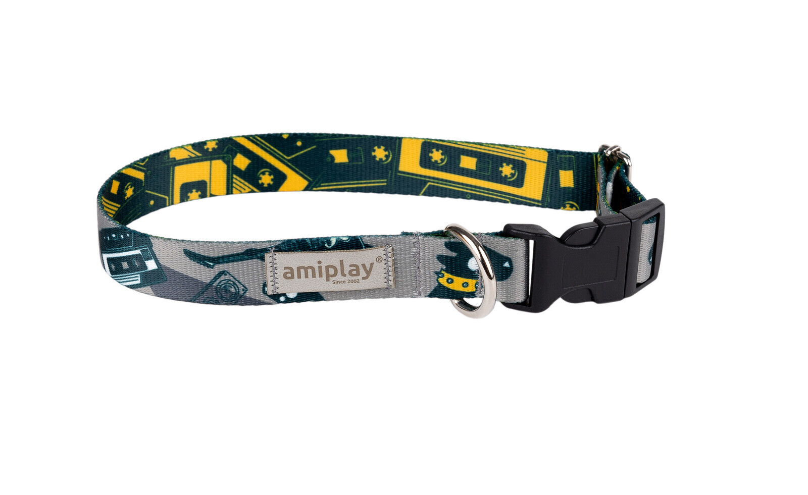 Obojek pro psy nastavitelný MIKO šedá velikost S, M, L, XL Rozměr: M - 25-40x2,0 cm