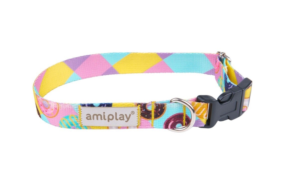 Obojek pro psy nastavitelný HAPPY DONUT velikost S, M, L, XL Rozměr: M - 25-40x2,0 cm
