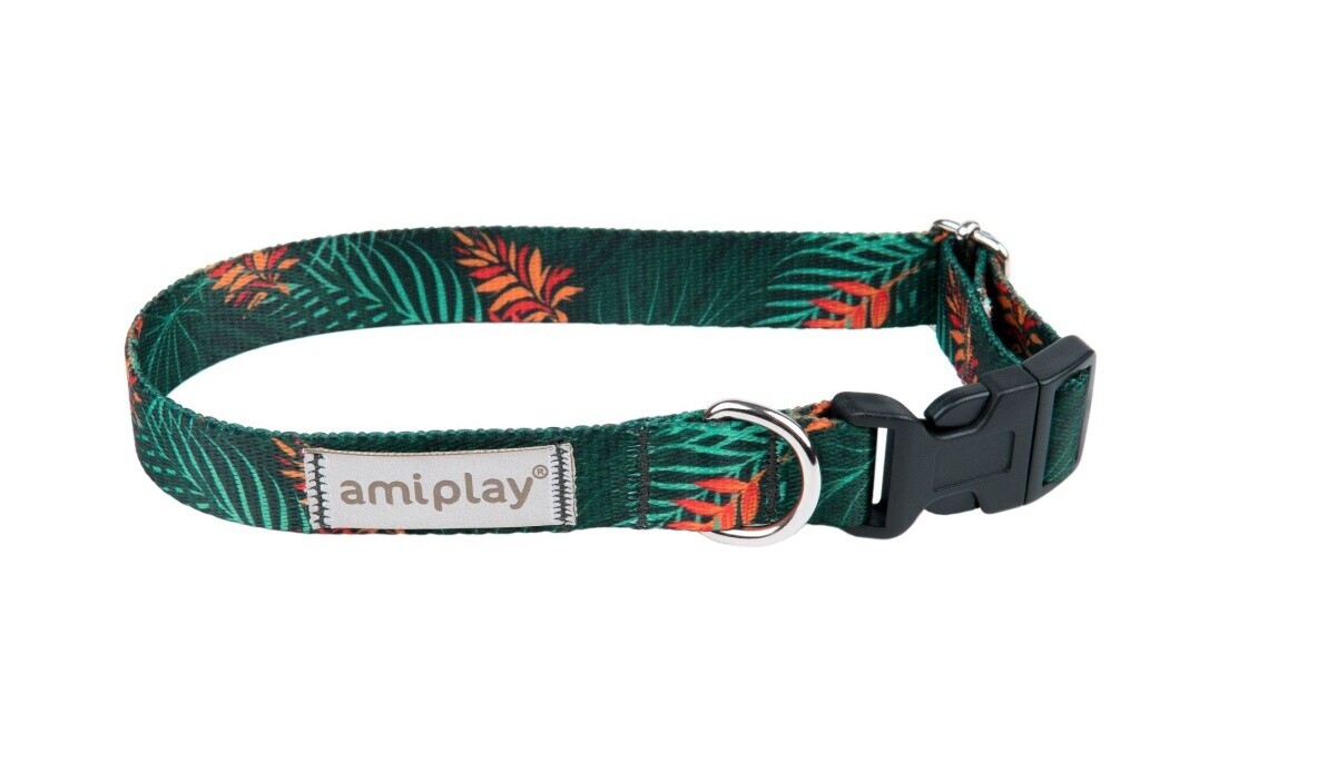 Obojek pro psy nastavitelný HAPPY JUNGLE velikost S, M, L, XL Rozměr: M - 25-40x2,0 cm