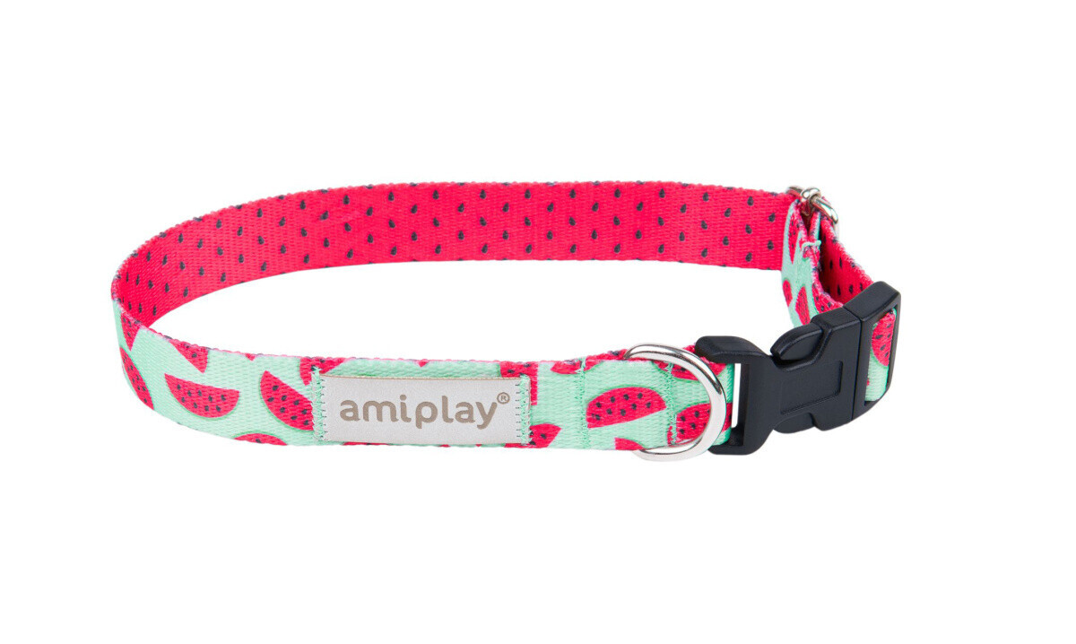 Obojek pro psy nastavitelný HAPPY WATERMELON velikost S, M, L, XL Rozměr: M - 25-40x2,0 cm