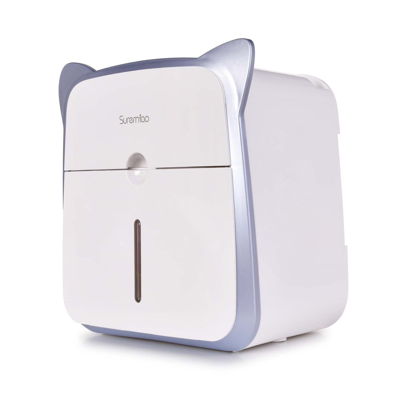 SPA | Závěsná WC skříňka na toaletní papír | se šuplíkem a odkládacím prostorem | šedo-modrá ouška