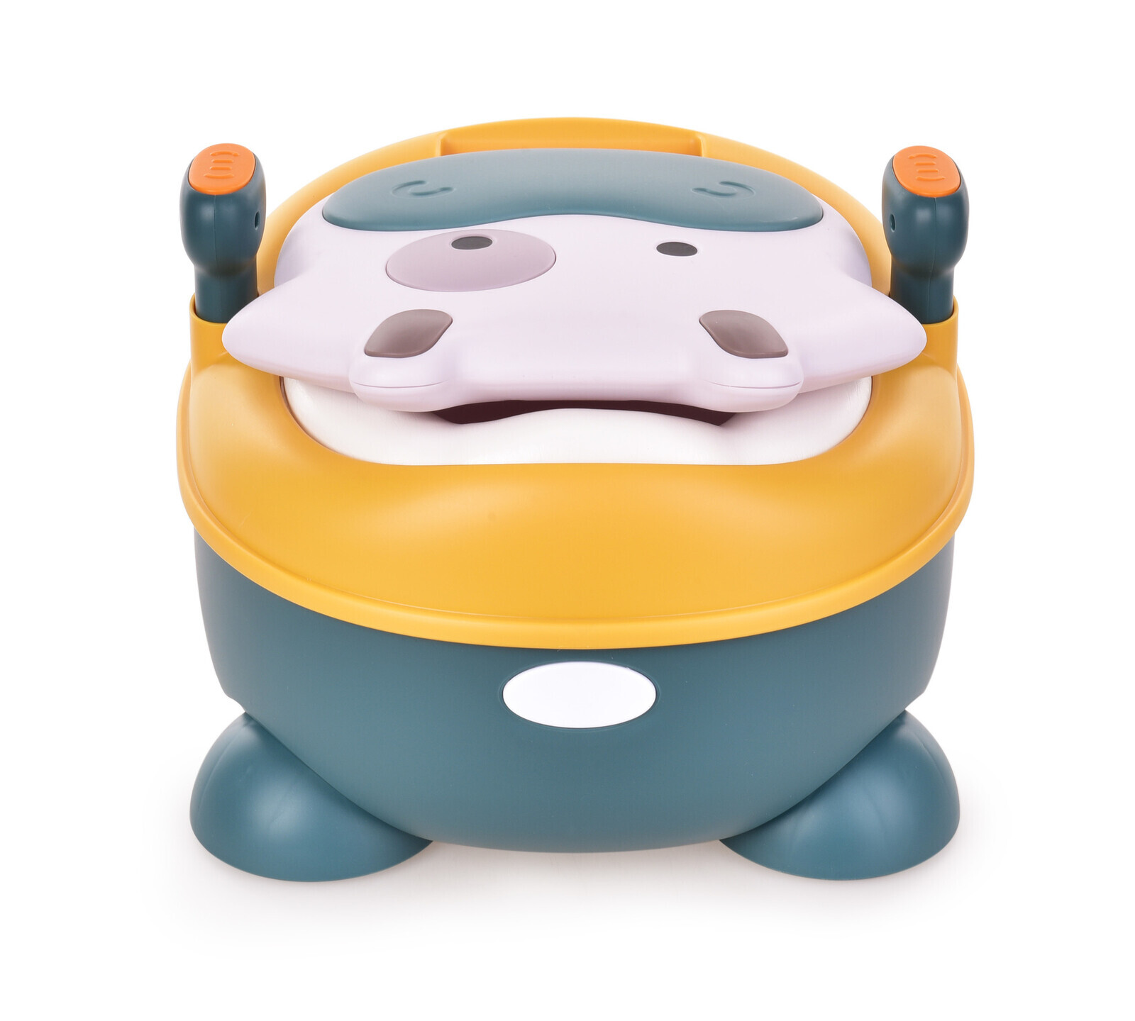 BABY BOO | dětský nočník kravička | výklopný s víkem & uchy | vyjímatelná nádoba | objem 2800 ml | oranžový