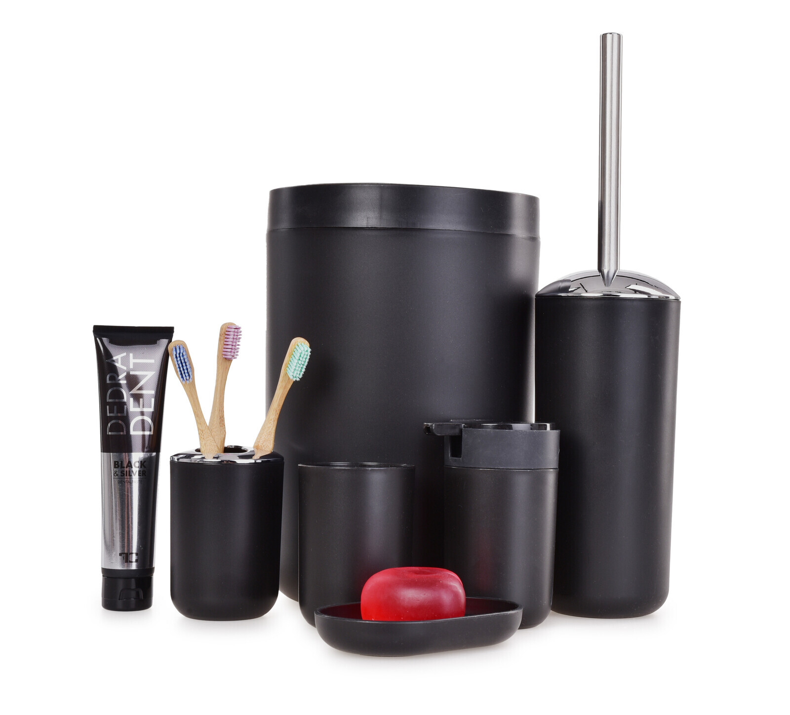 SPA | sada koupelnových doplňků | 6 dílů | černý + chrom