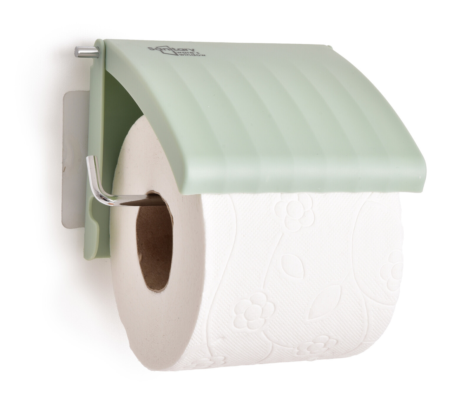 BATH | nástěnný držák na toaletní papír | kov + plast | samolepicí montáž bez vrtání | mintový