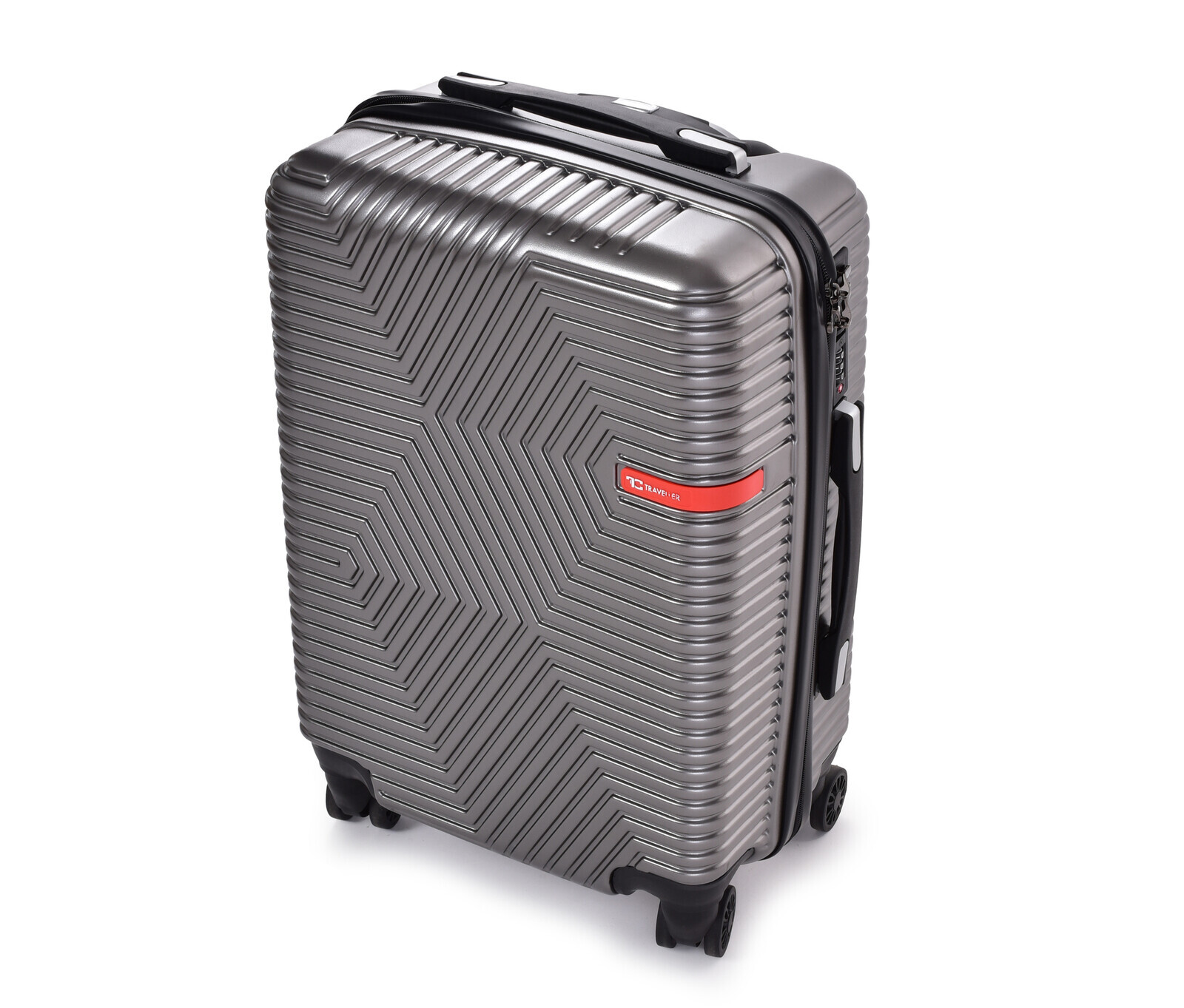 FC TRAVELLER | palubní kufr 55 cm do letadla | 4 kolečka 360°, TSA zámek & výsuvná rukojeť | platinový