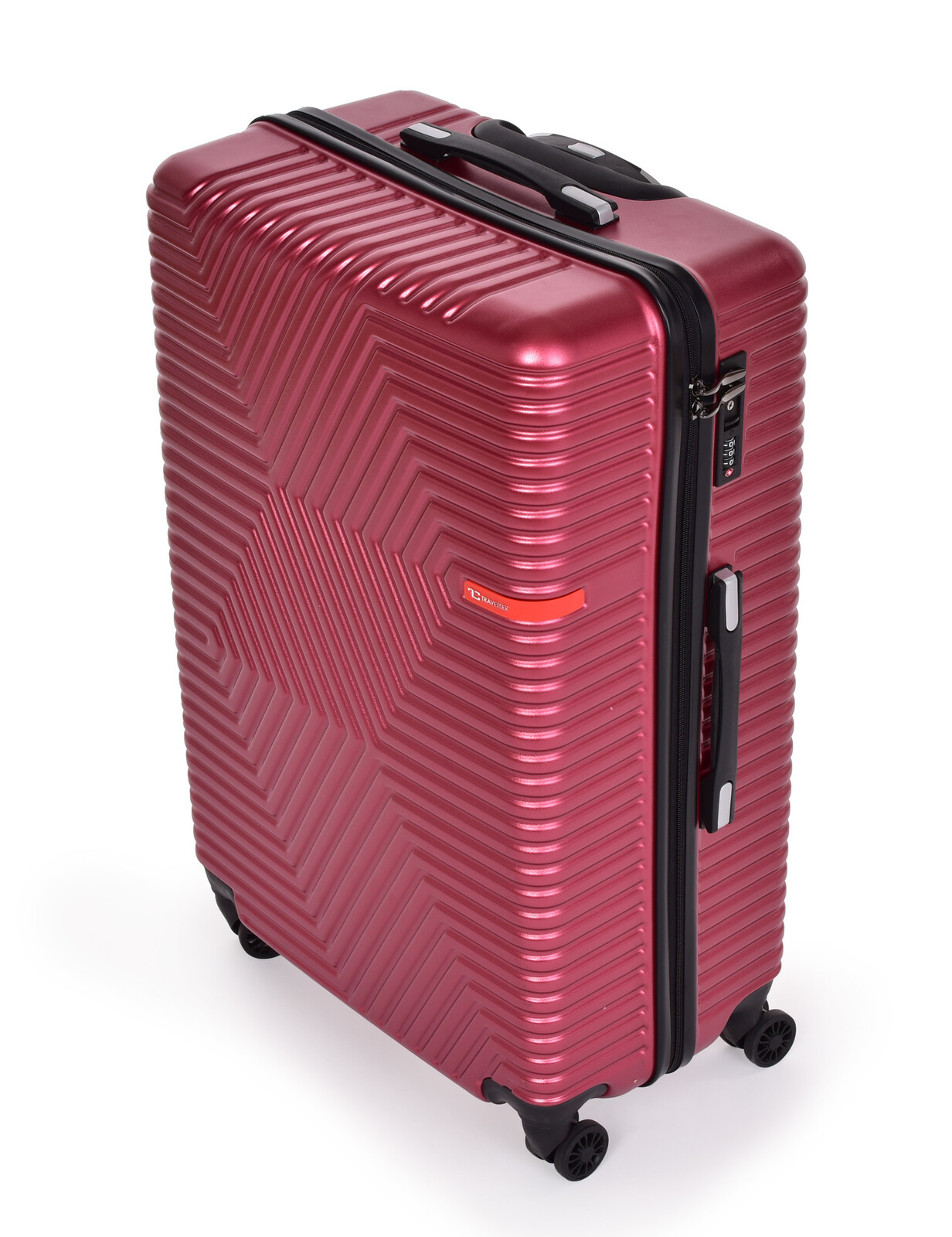 FC TRAVELLER | velký cestovní kufr 76 cm | 4 kolečka 360°, TSA zámek & výsuvná rukojeť | vínový