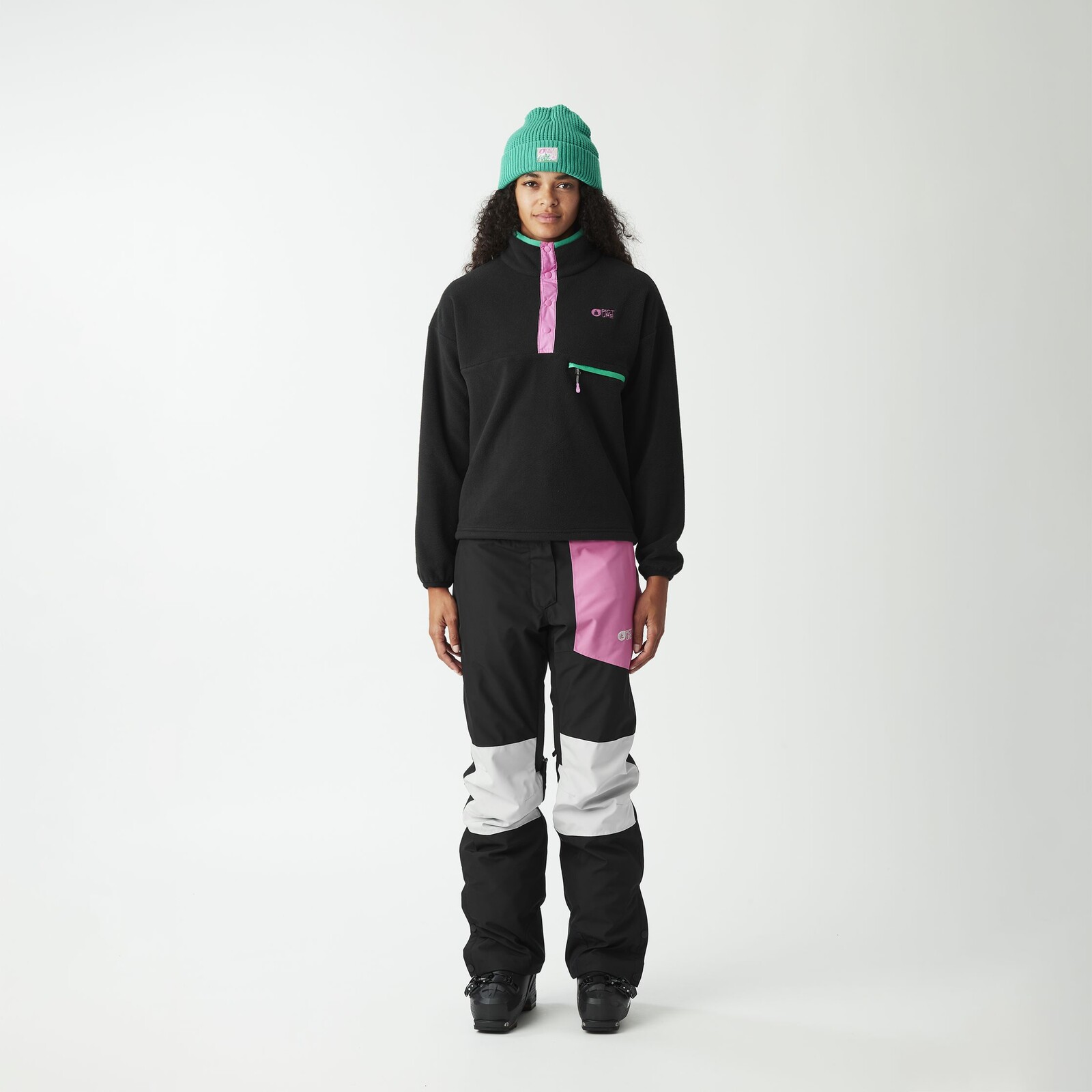 PICTURE Arcca 1/4 zip, Black velikost: M