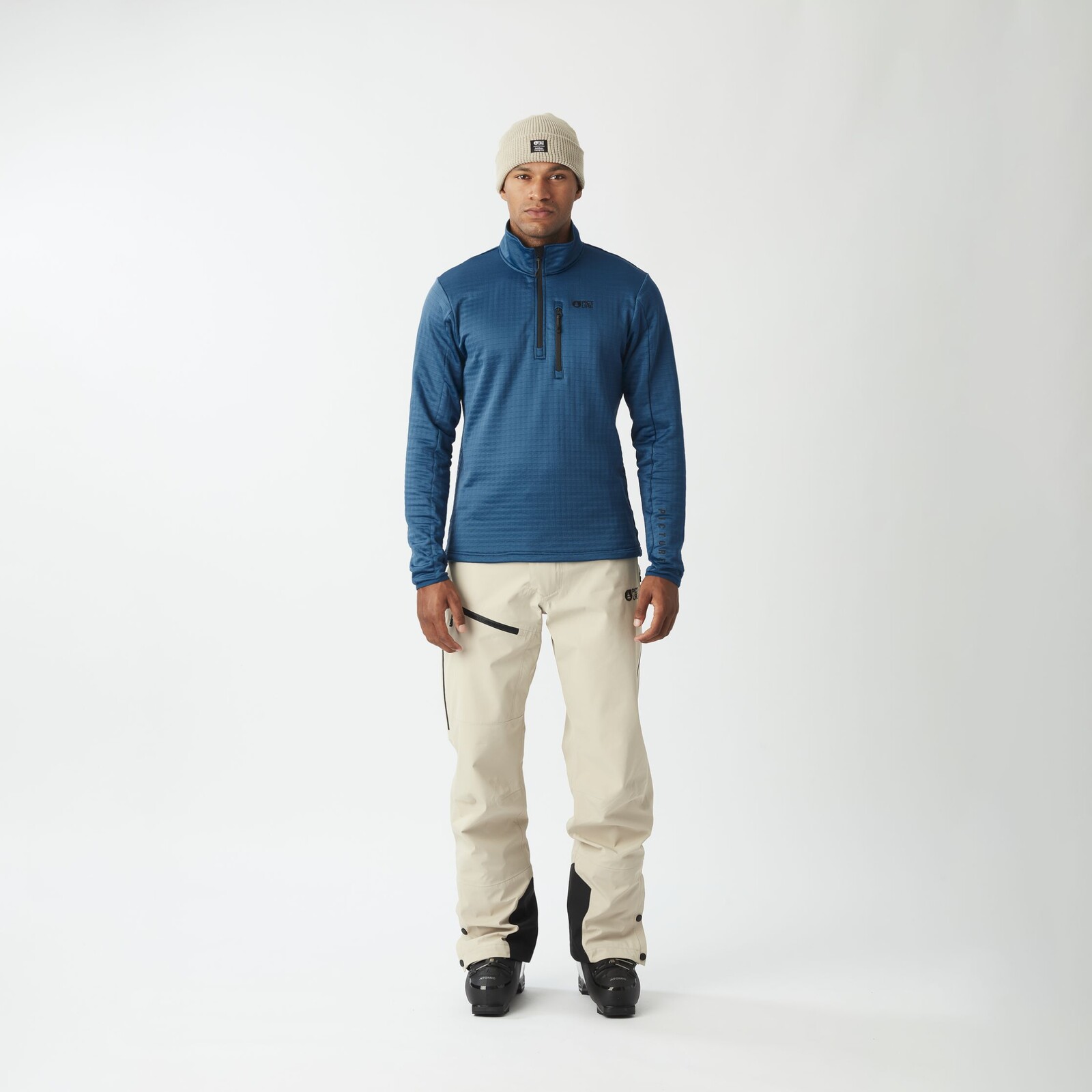 PICTURE Bake Grid 1/4 Zip, Serenity Blue velikost: L