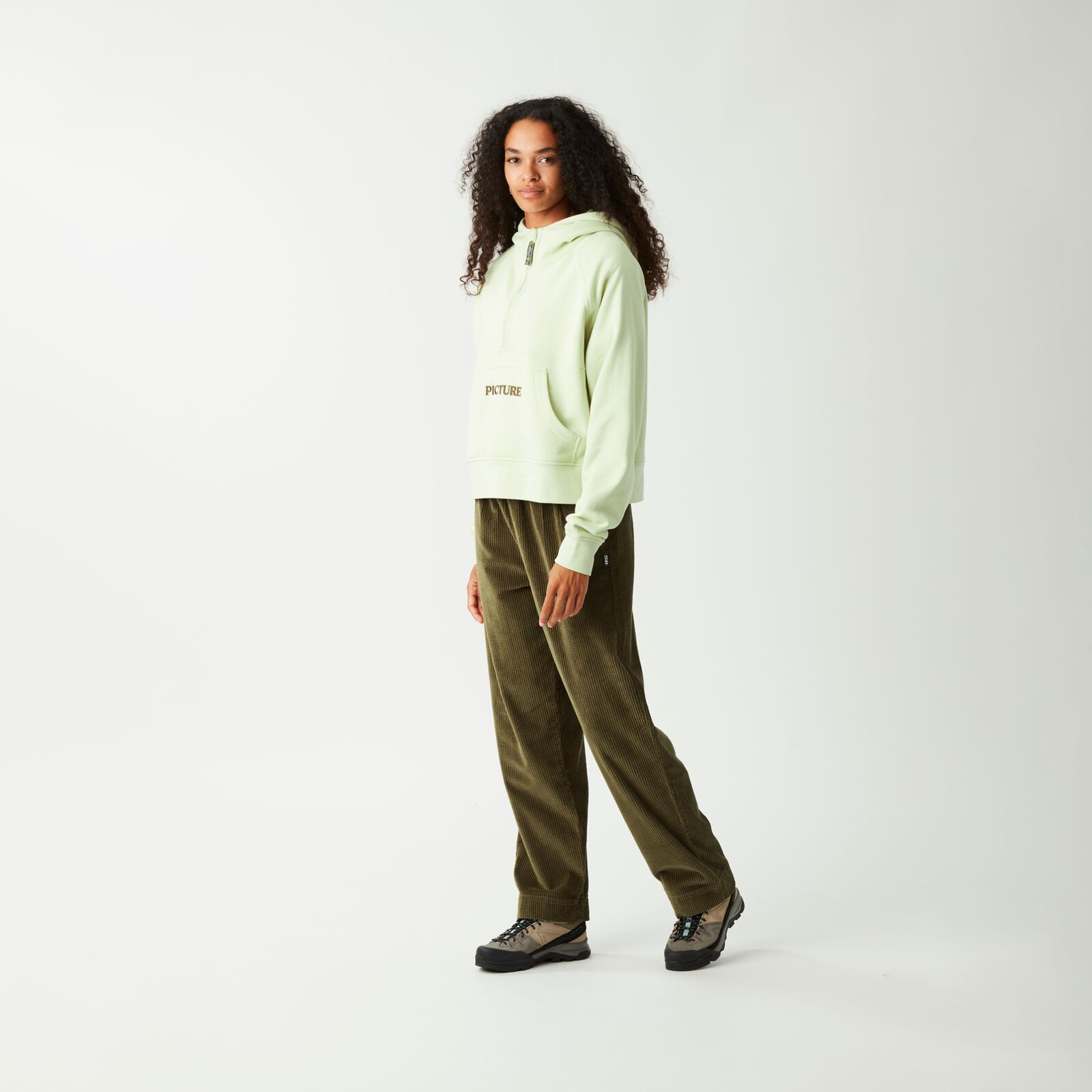 PICTURE Quenda 1/2 Zip Hoodie, Tender Green velikost: M