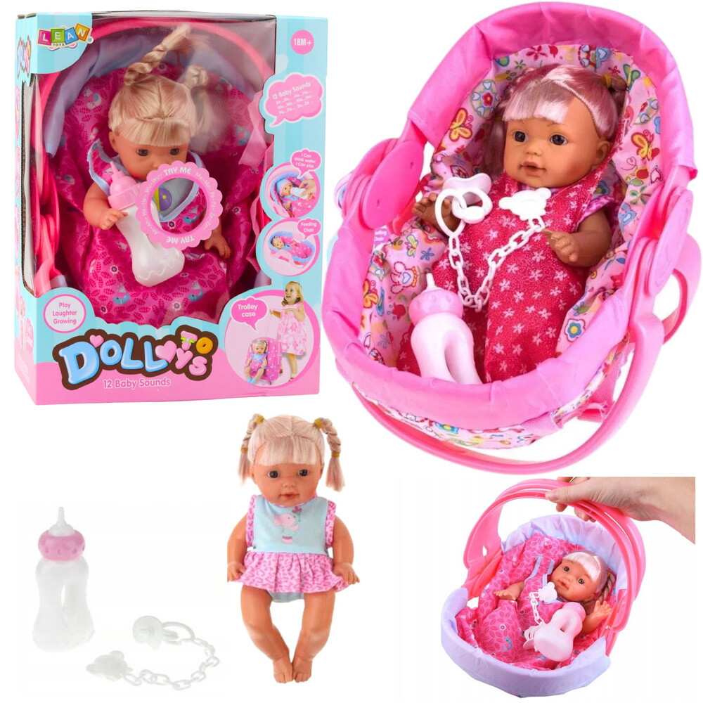 mamido Dětská čůrací panenka Bobas v nosítku s příslušenstvím