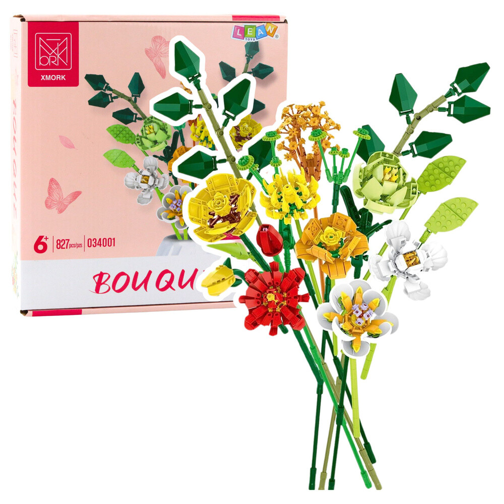 mamido Stavebnice kytice barevných květin 827 dílů