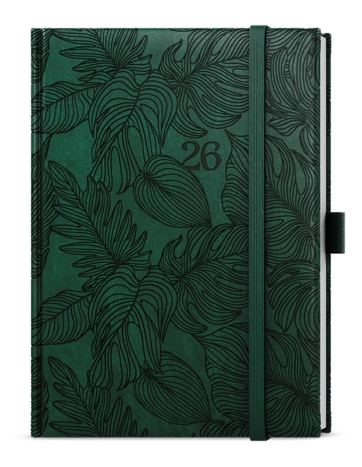 Denní diář 2026 Vivella extra Tropik - B6, tmavě zelený