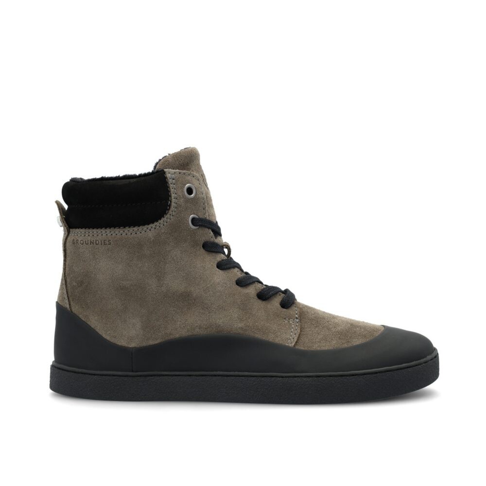 GROUNDIES TORINO Stone Black Dámské zimní zateplené barefoot boty - 37