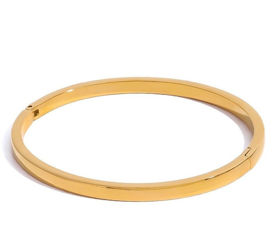 ELENYS Grace – pozlacený pevný náramek 18K žluté zlato Délka náramku: Vnitřní průměr 6 cm / obvod cca 18,8 cm