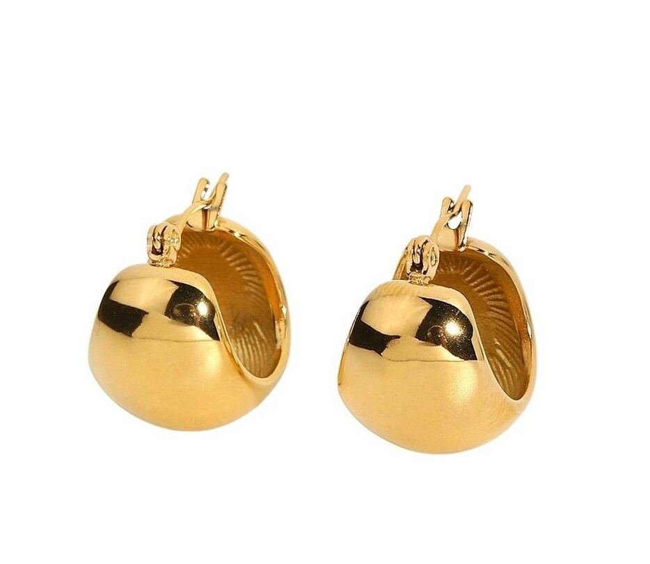 ELENYS Bold –  pozlacené náušnice 18K žluté zlato