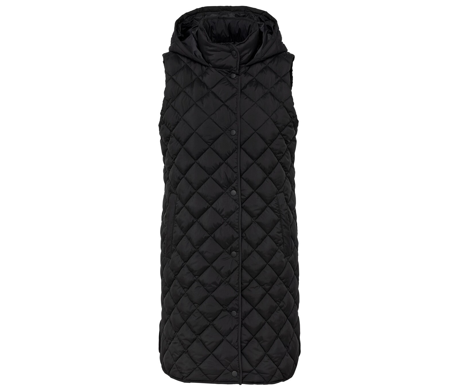 Tchibo - Dlouhá prošívaná vesta s kapucí - pro ženy - vel. 46 - barva: černá