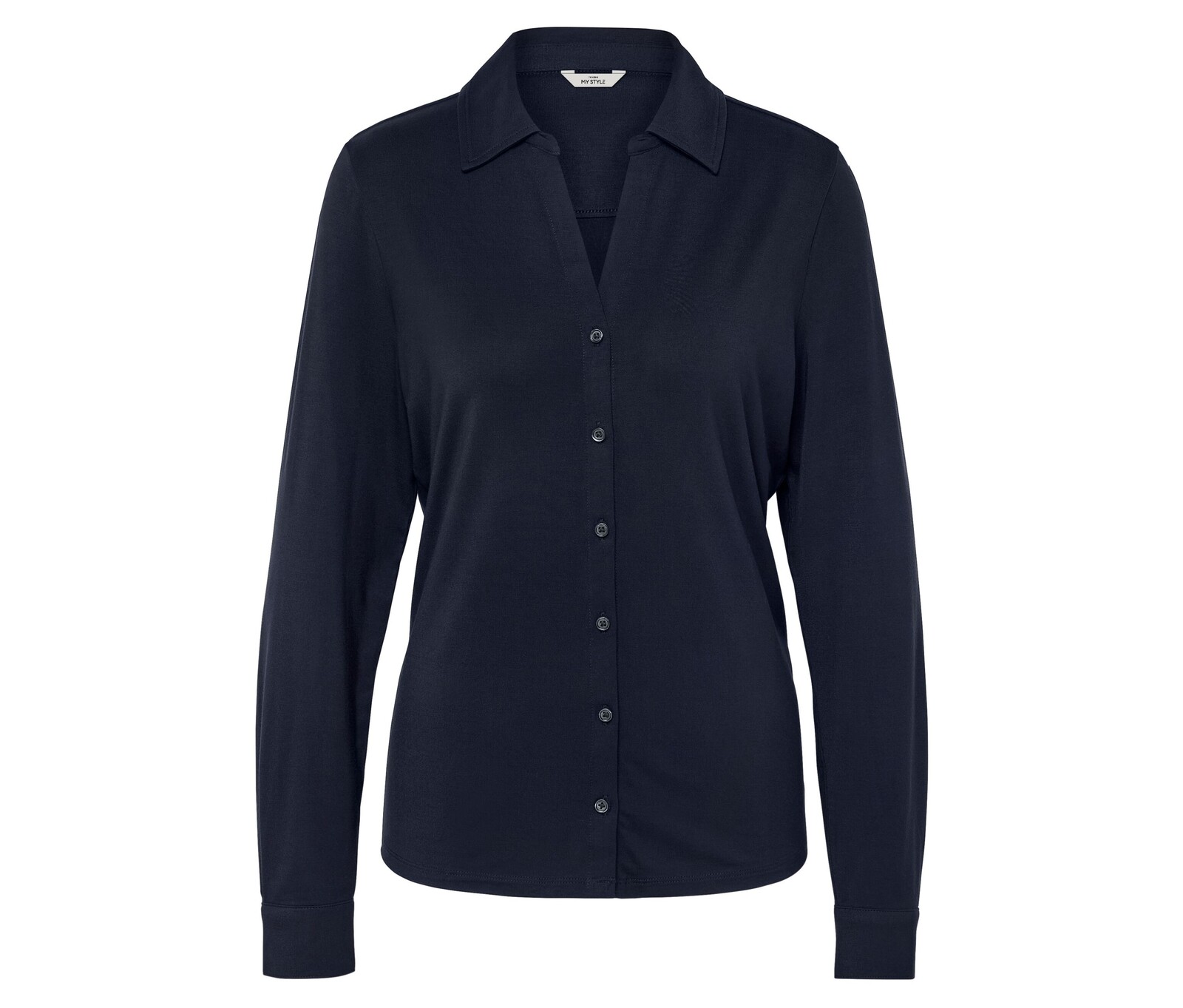 Tchibo - Halenkové tričko s knoflíkovou légou - pro ženy - vel. L 44/46 - barva: modrá