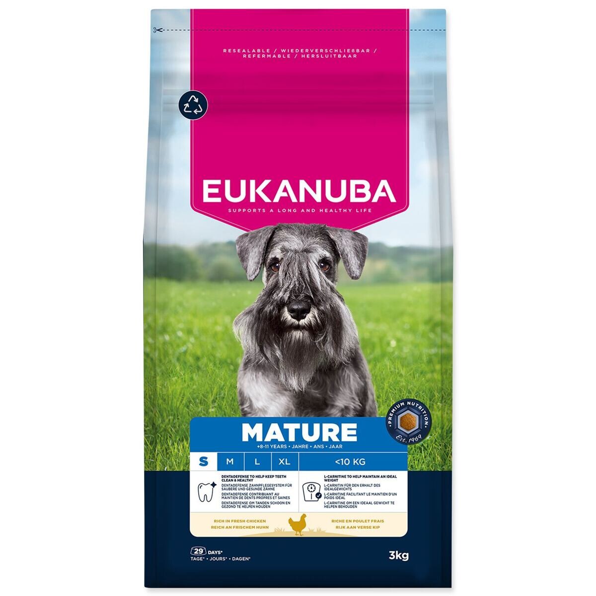 Krmivo EUKANUBA Mature Small rich in fresh chicken 3 kg