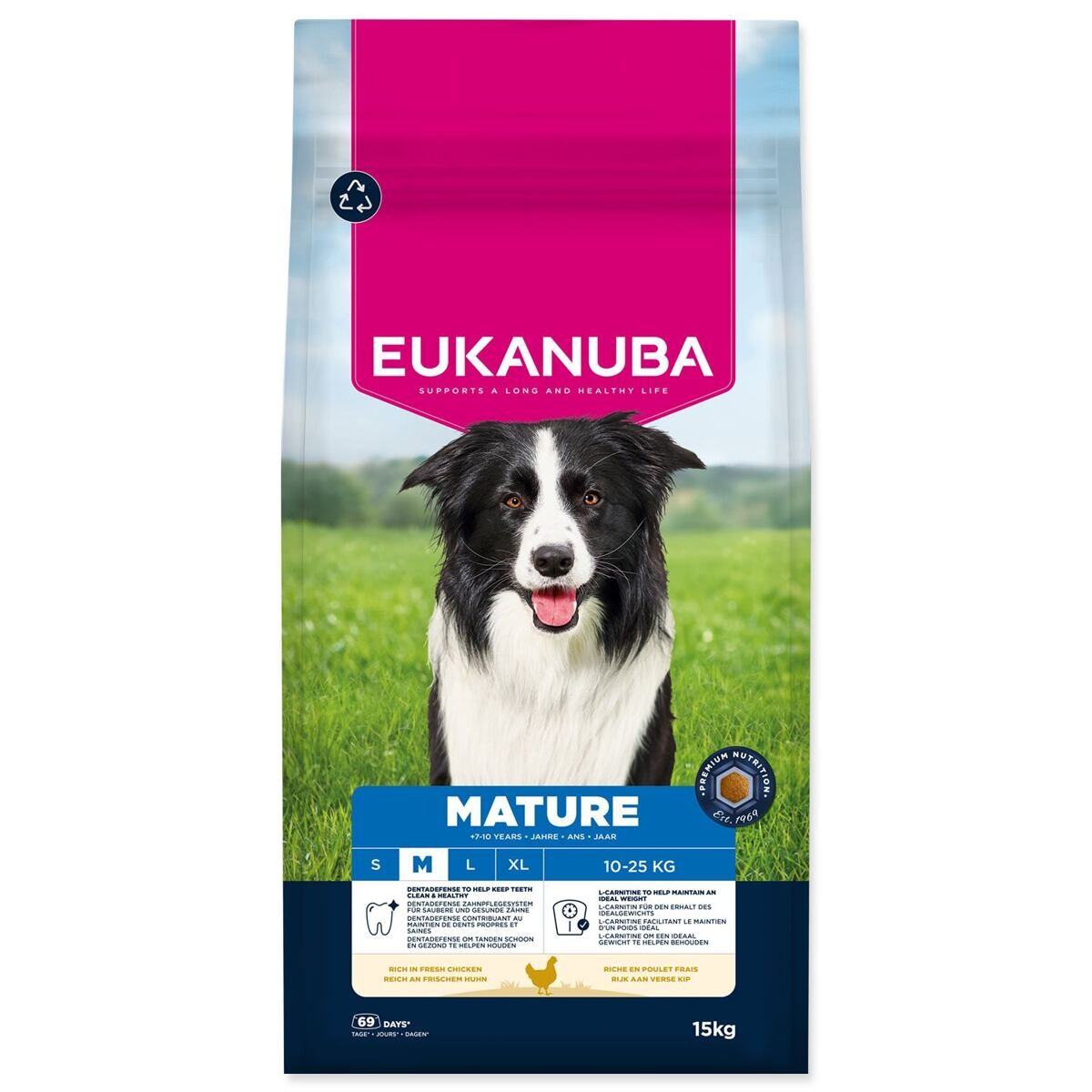 Krmivo EUKANUBA Mature Medium rich in fresh chicken 15 kg