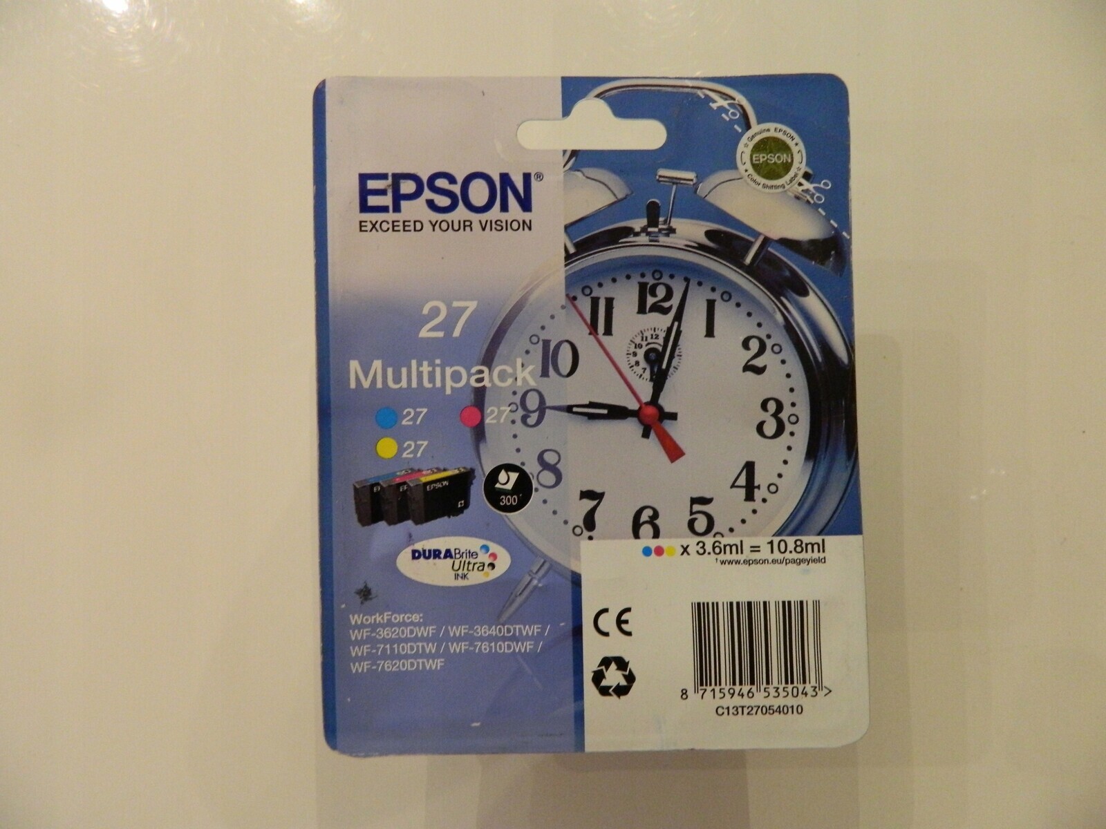 3 X Originální Inkoust Epson 27 T2711 Komplet CM