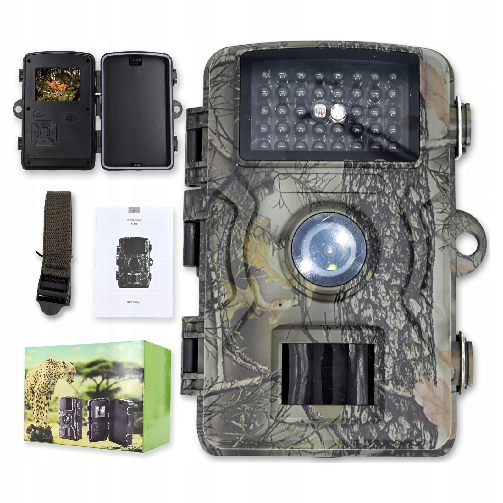 Lesní kamera Fotopast Lovecká Ip66 Snímač pohybu Ir Noční režim 1080p