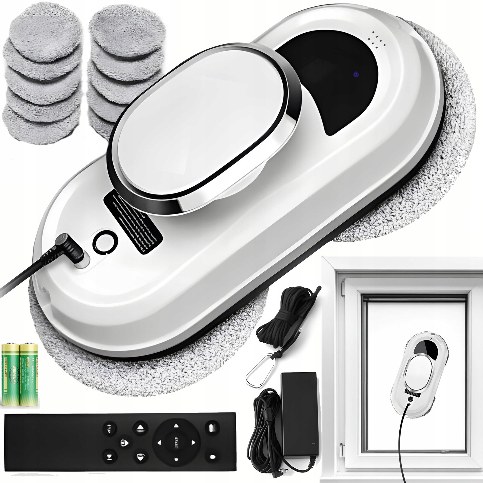 Robot Na Mytí Oken A Zrcadla, Automatická Myčka 10 Mopů, Sada XXL