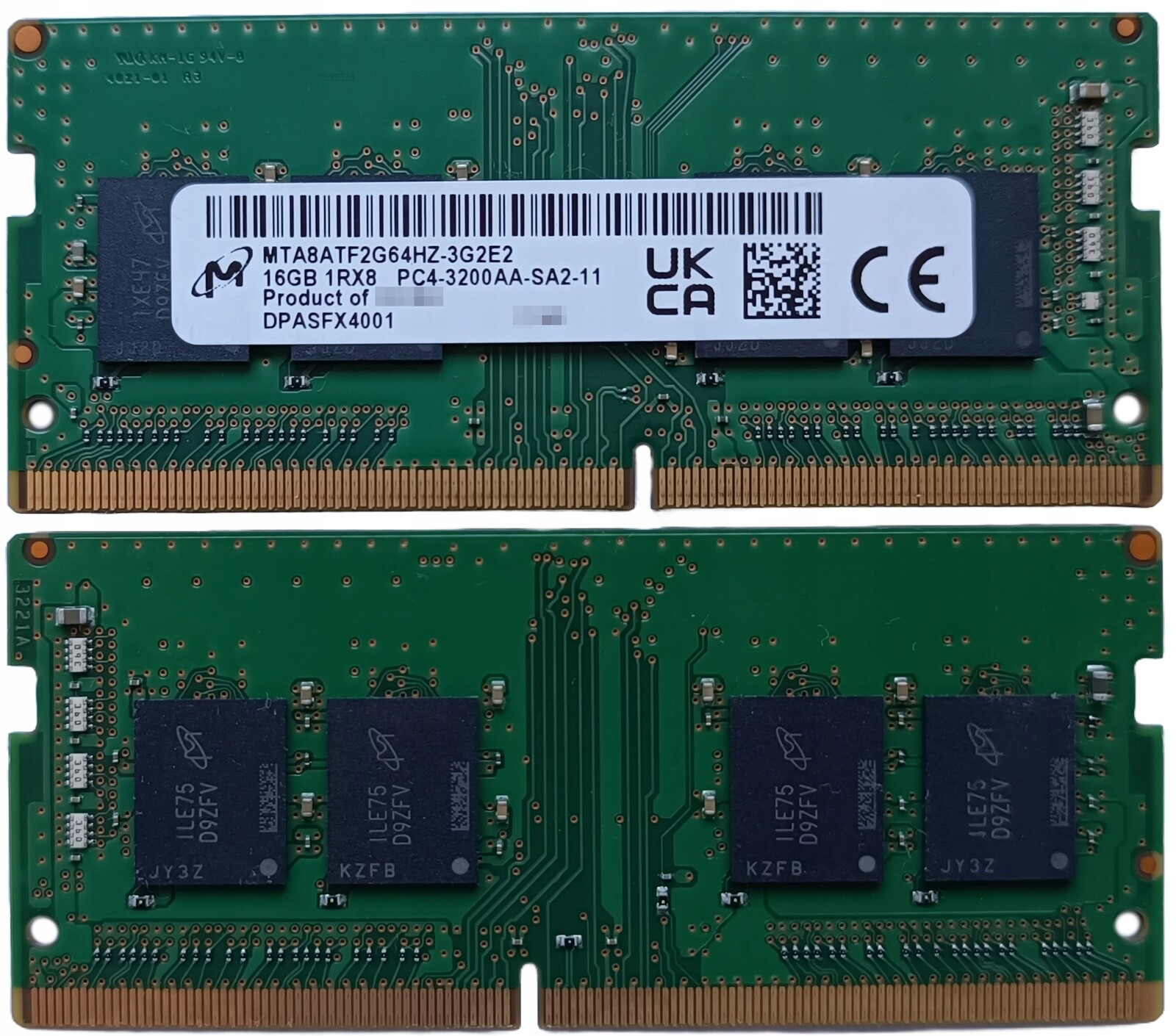 (n) 16GB 1*16GB Micron DDR4 3200MHz 1,2V MTA8ATF2G64HZ-3G2E2