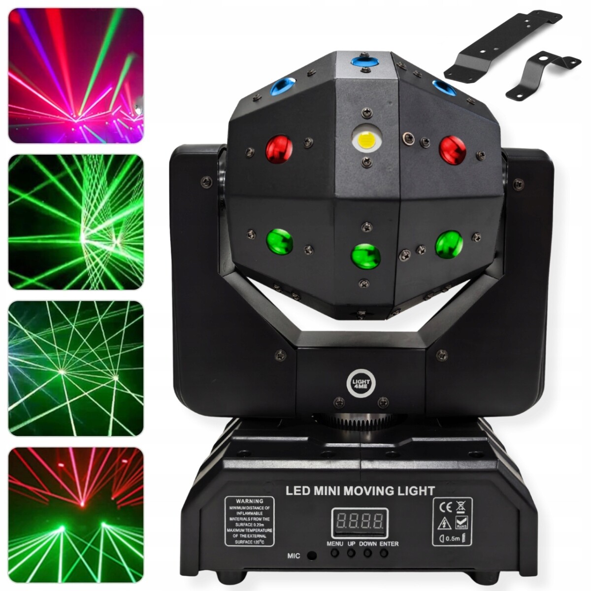 Pohyblivý Světelný Multiefekt 4v1 Led DMX beam bílý stroboskop laser