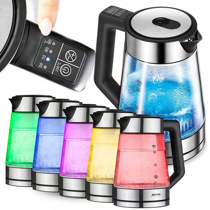 Skleněná varná konvice Mpm MCZ-116 1.7L 2200W