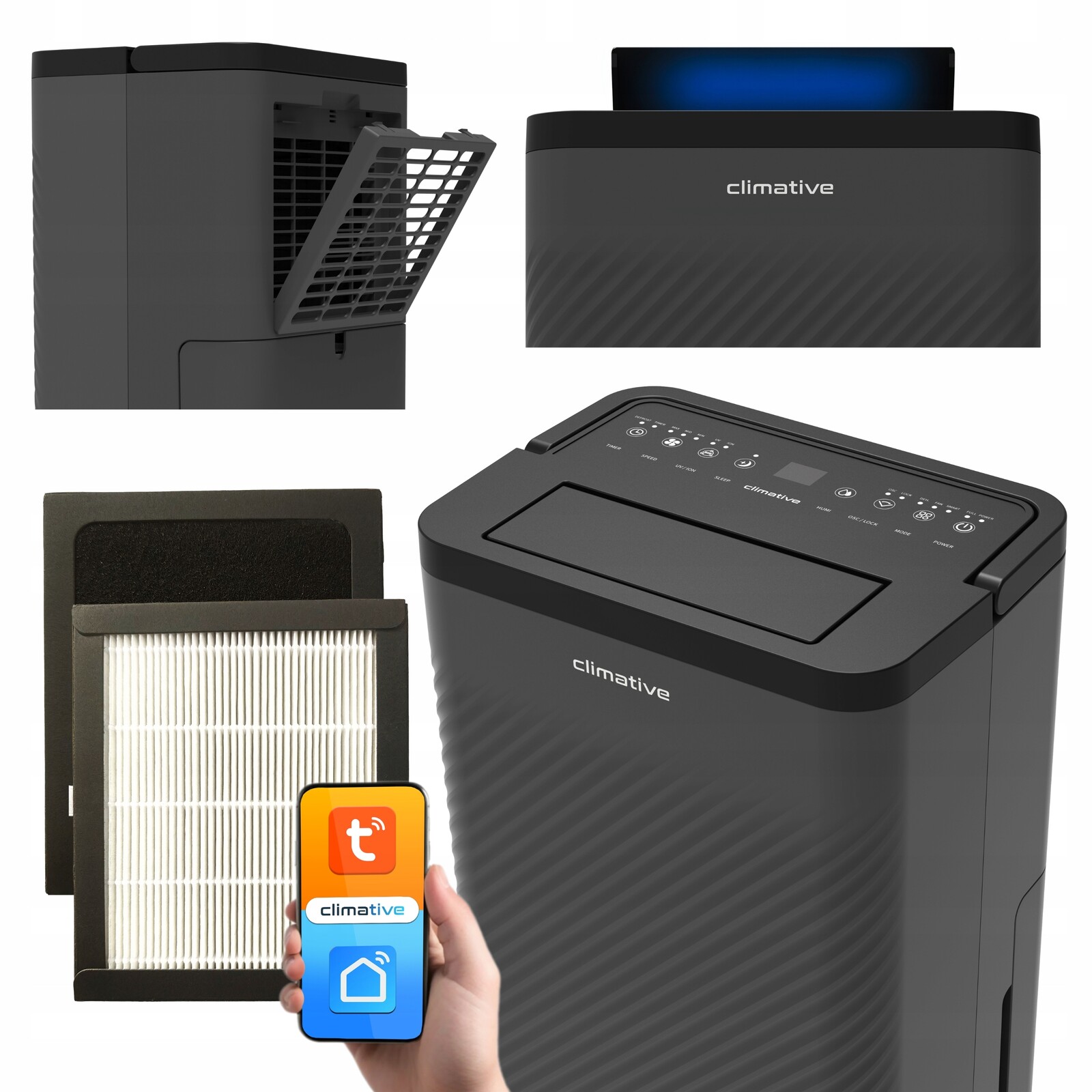 Odvlhčovač vzduchu 20 l/24 l čistič 2v1 Nexi Uv Ion WiFi Hepa do 40 m²