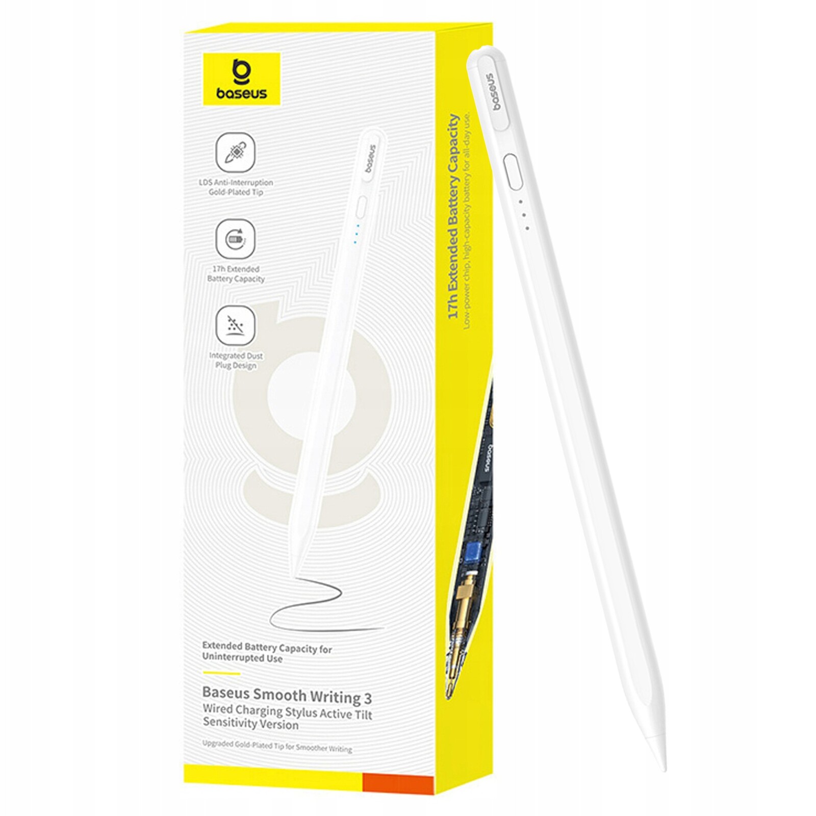 Baseus Aktivní Stylus Stylus Nabíjené Drátově Usb-c Vyměnitelná Koncovka Pom