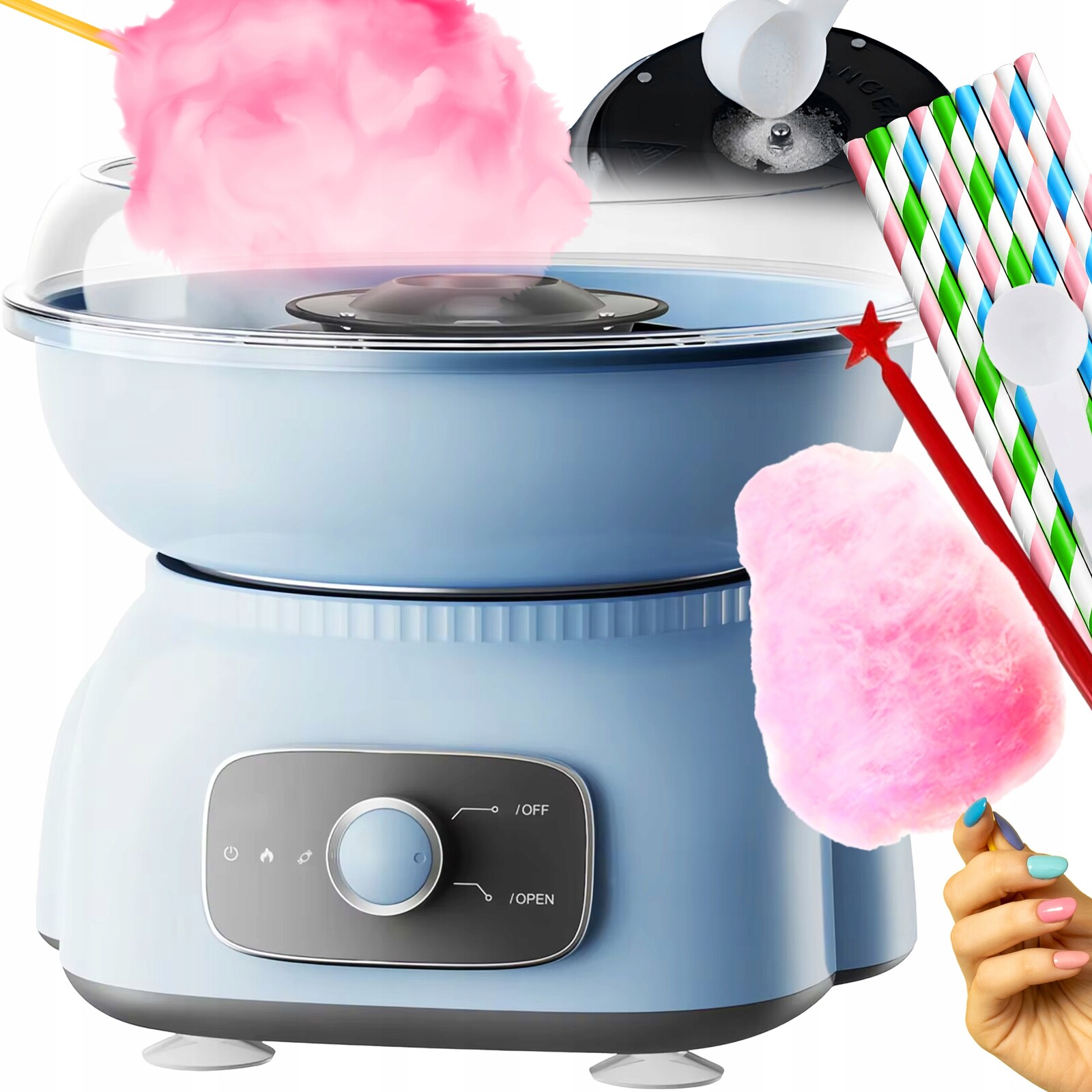 Stroj Na Cukrovou Vatu Domácí Cukrová Vata Stroj Na Tyčinky 500W Kvalita