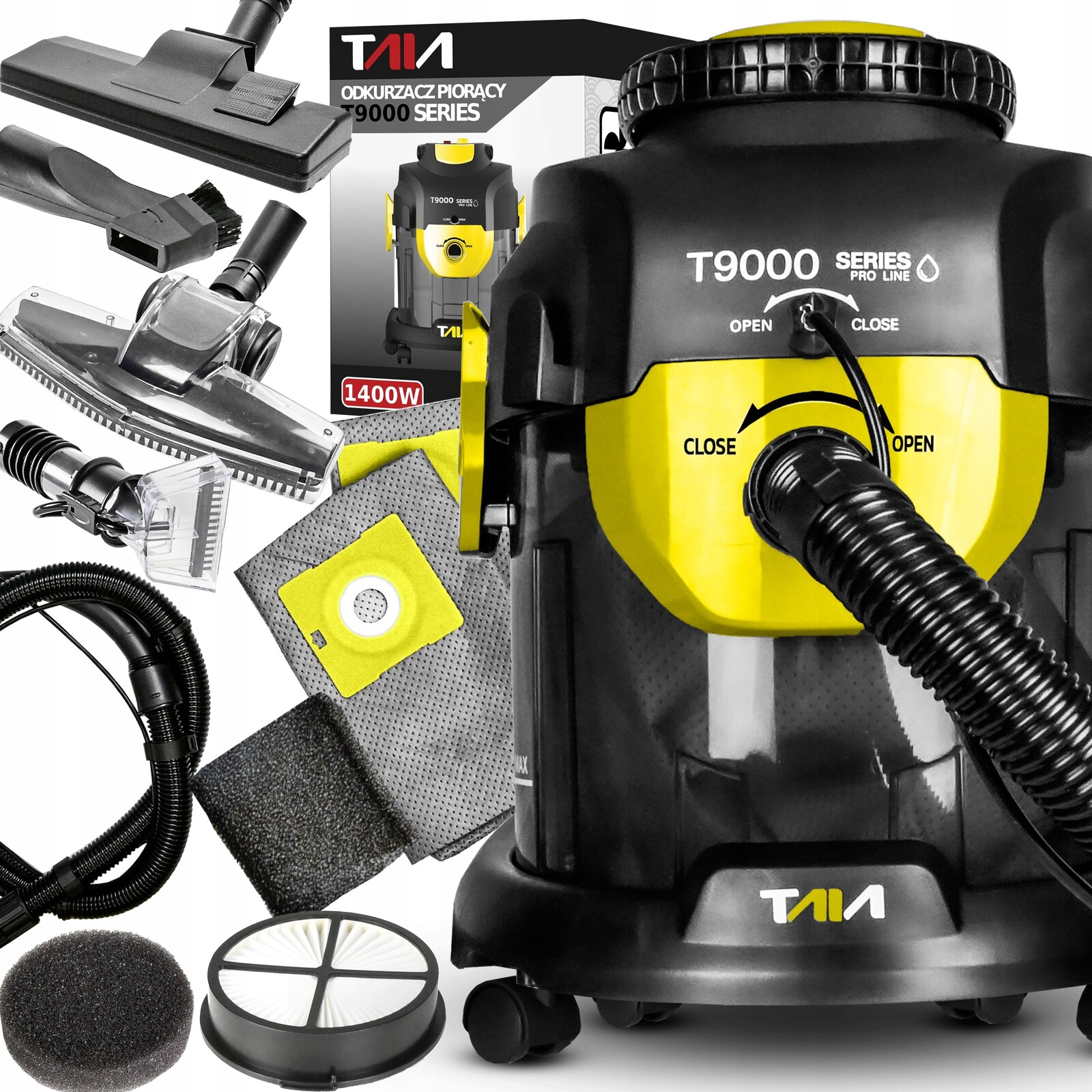 Výkonný Vysavač 2000 W Taia Na Mokré A Suché Vysávání Koberců 6V1