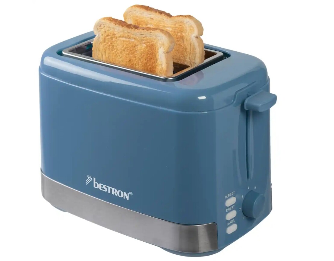 Bestron Toustovač na 2 toustové plátky, včetně nástavce na rohlíky, 800 W