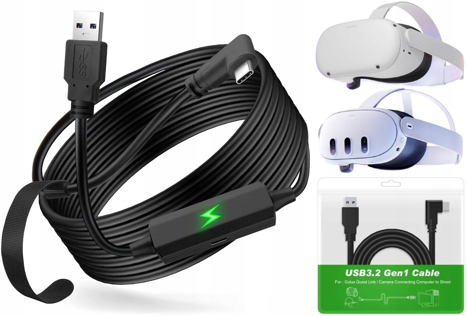 Kabel pro Oculus Quest 3 Link Usb C 3.2 Quest 1 Quest 2 High Speed 5G Napájení