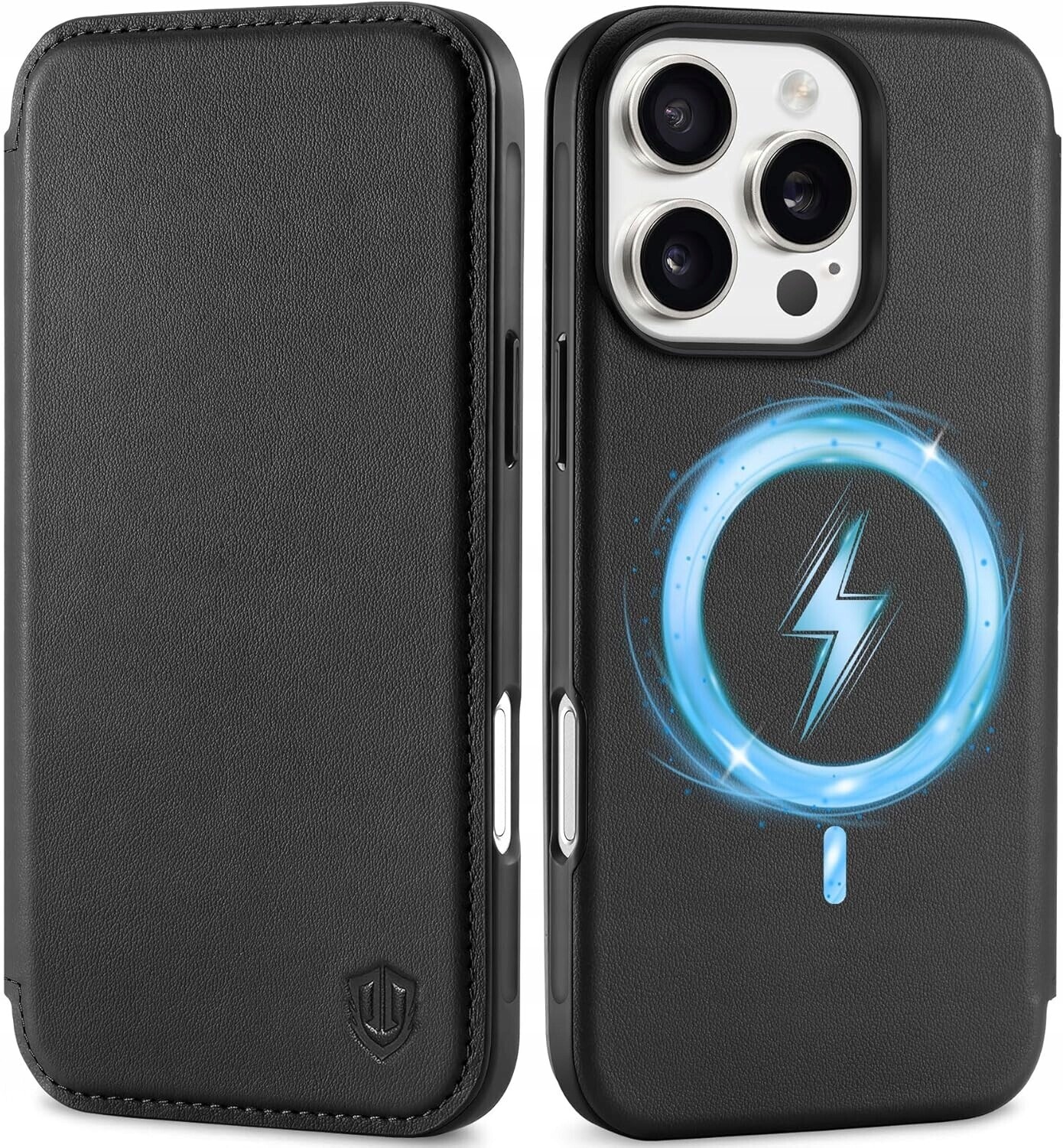 Shieldon přírodní pouzdro s klopou MagSafe pro iPhone 16 Pro, černé