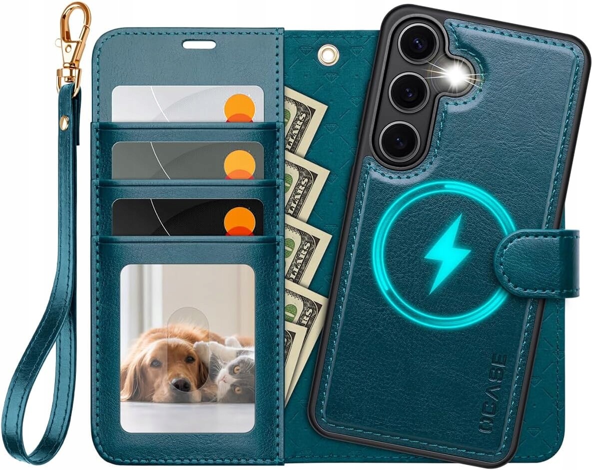 Ocase pouzdro pro Samsung Galaxy S25 S24 páv, modré pásek