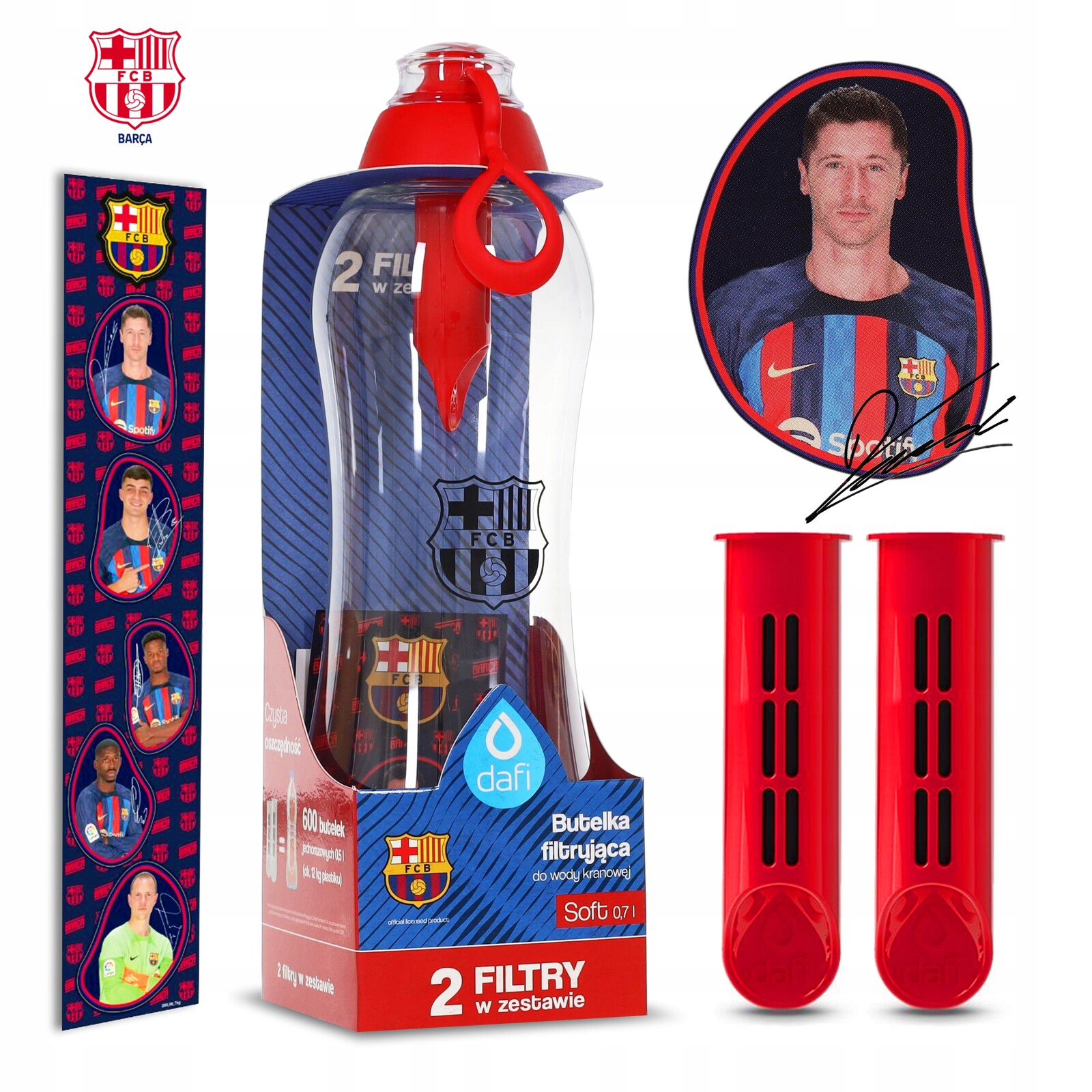 Láhev Lewandowski Dafi Fc Barcelona 0,7 l 2 filtry