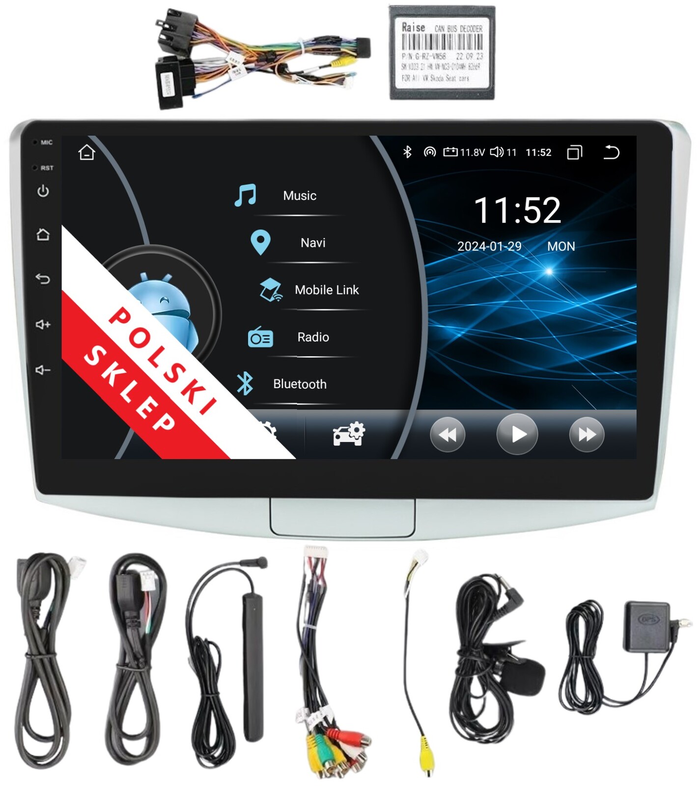 Rádio 2DIN Navigace Android Volkswagen Passat B6 B7 CC 2GB Dsp Carplay Lte