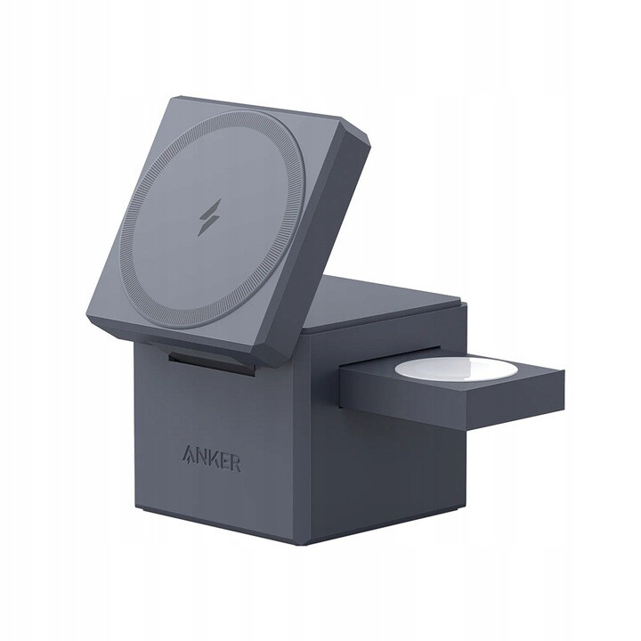 Nabíječka MagSafe 3v1 Anker Cube 15W šedá pro iPhone Apple Watch AirPods Eu