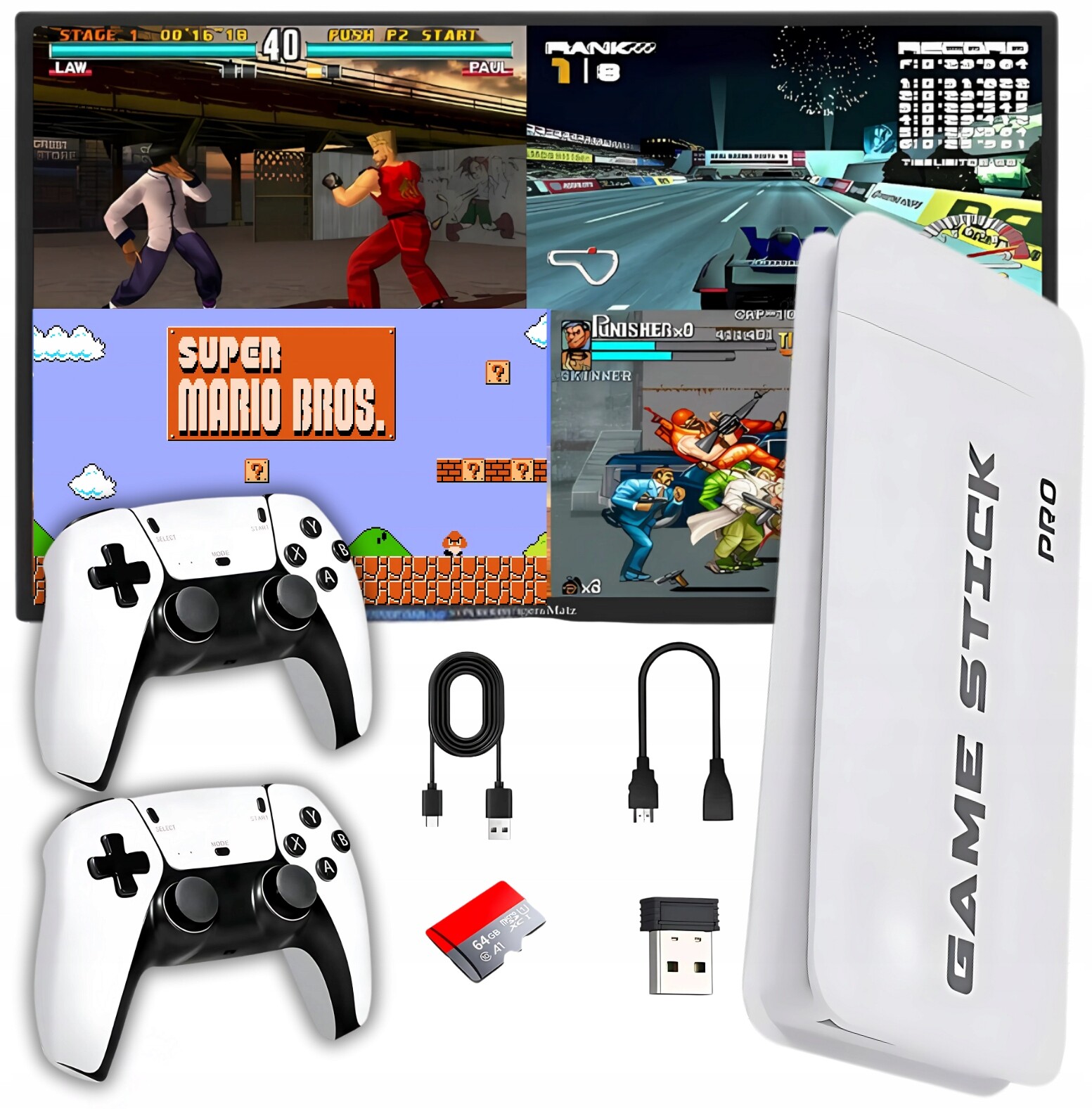 Herní konzole Retro Tv Hdmi 20 000 her 15 emulátorů 64 Gb Pl