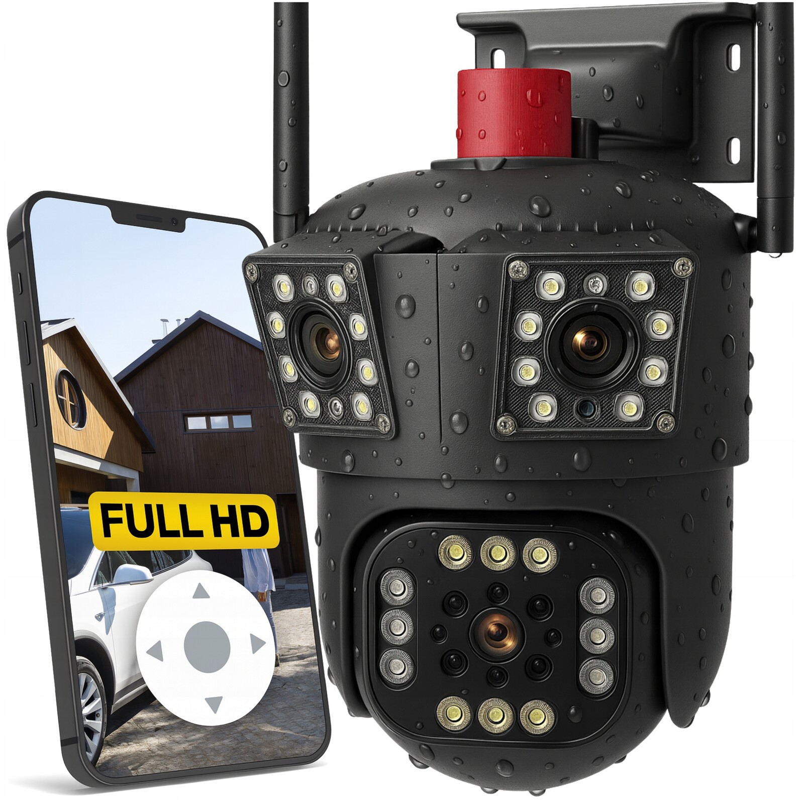 Venkovní Wifi Otočná Kamera Ip Dvojitá Aplikace Alarm Detekce 2 Mp