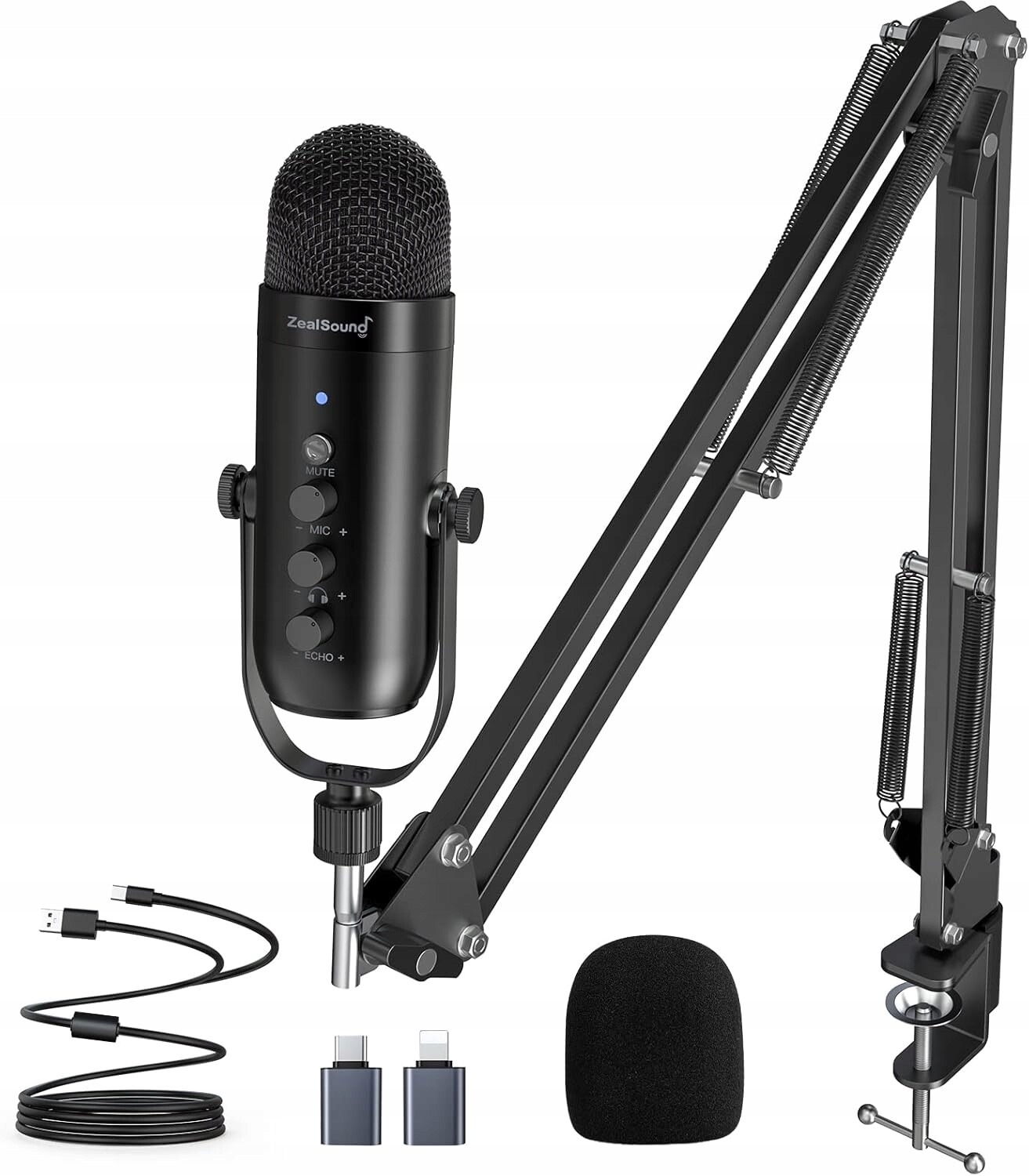 Usb studiový mikrofon Zealsound Streaming Podcast Pc kompatibilní s PS4 5