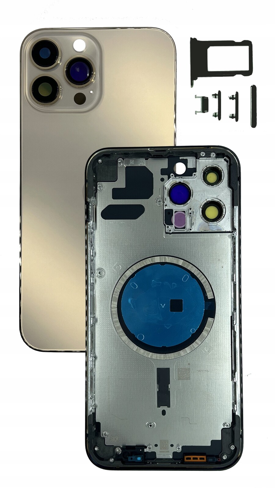 Kompletní pouzdro Zlaté pro Apple iPhone 13 Pro, tělo, rámeček, náhrada