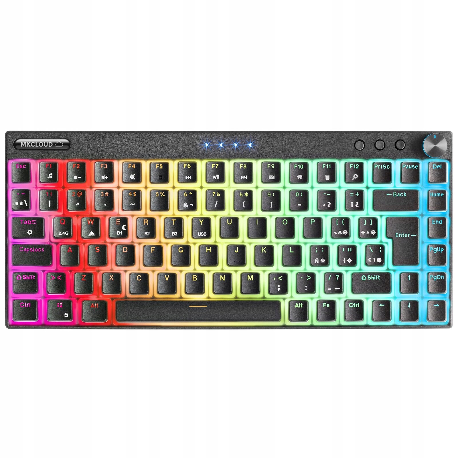 Mars Gaming Mkcloud bezdrátová mechanická klávesnice 75% Rgb Led Usb