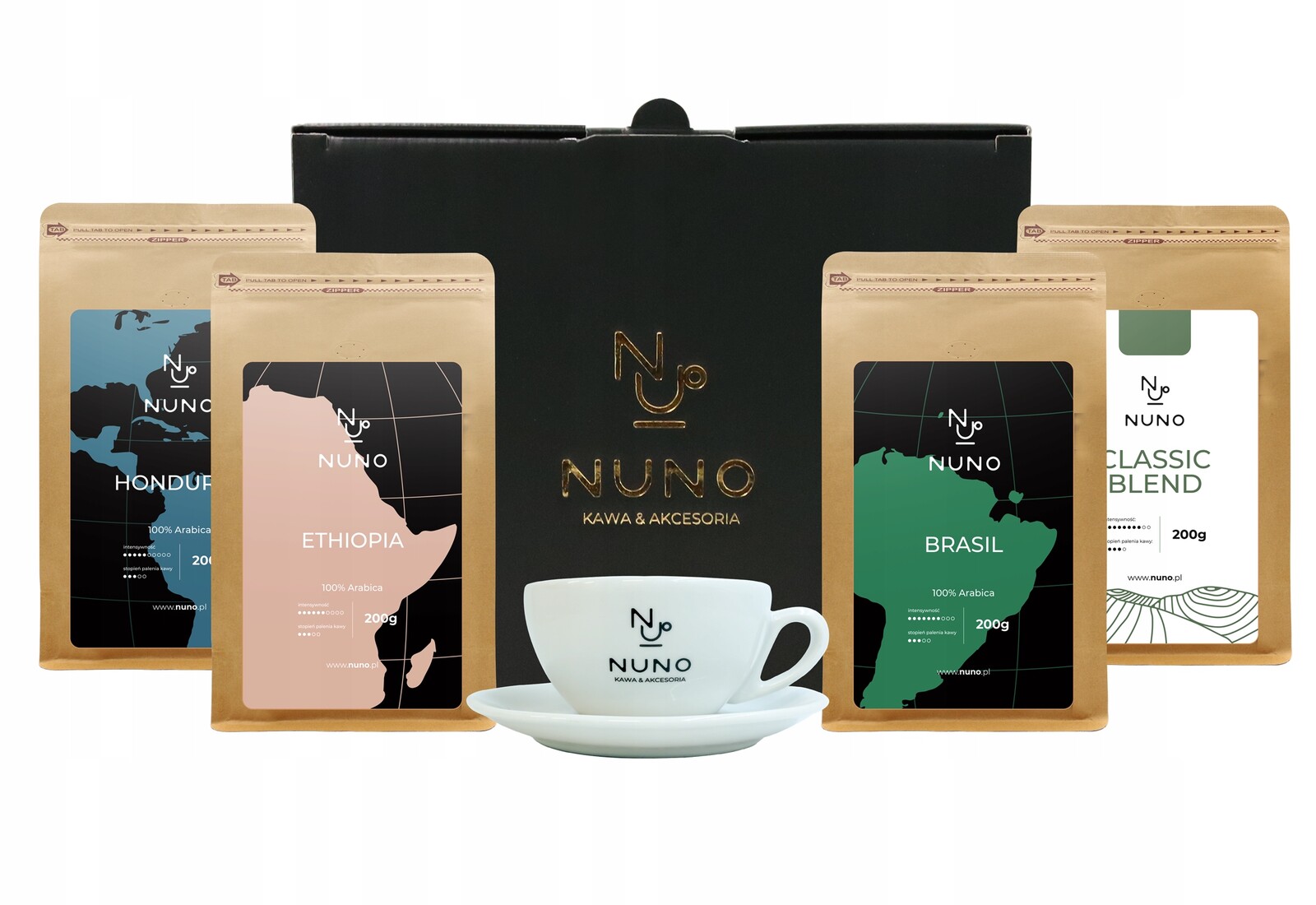 Dárková Sada Nuno 4x Káva Zrnková Šálek 80 ml