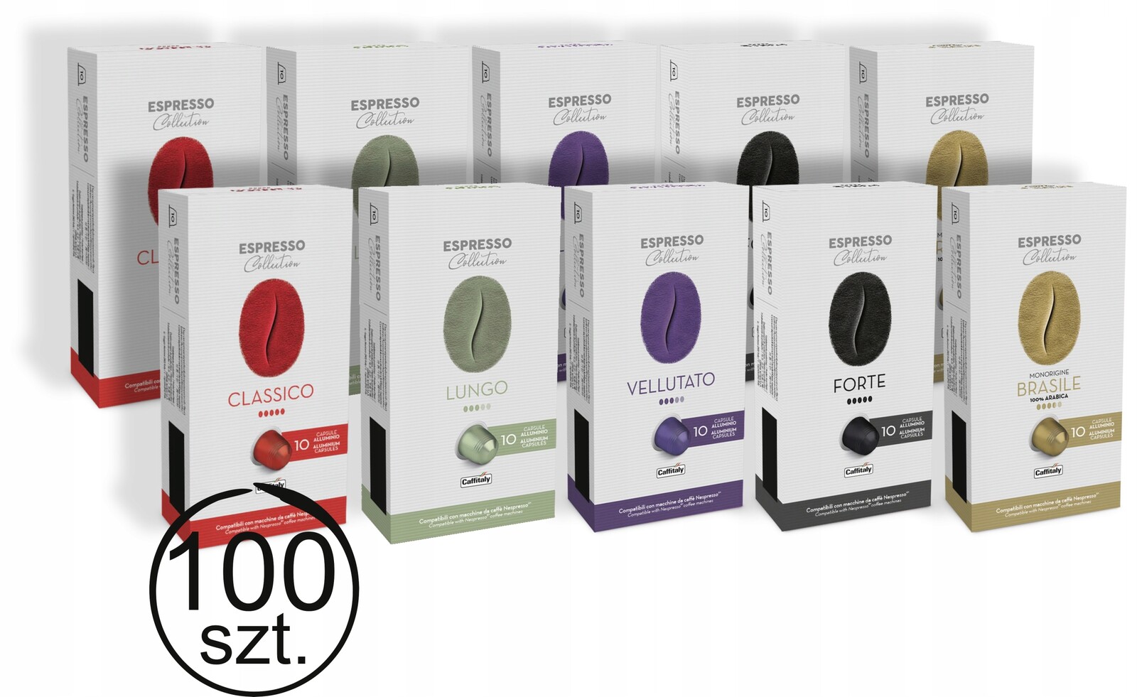 Kapsle pro Nespresso Caffitaly Espresso Collection Sada 10 x 10 kusů