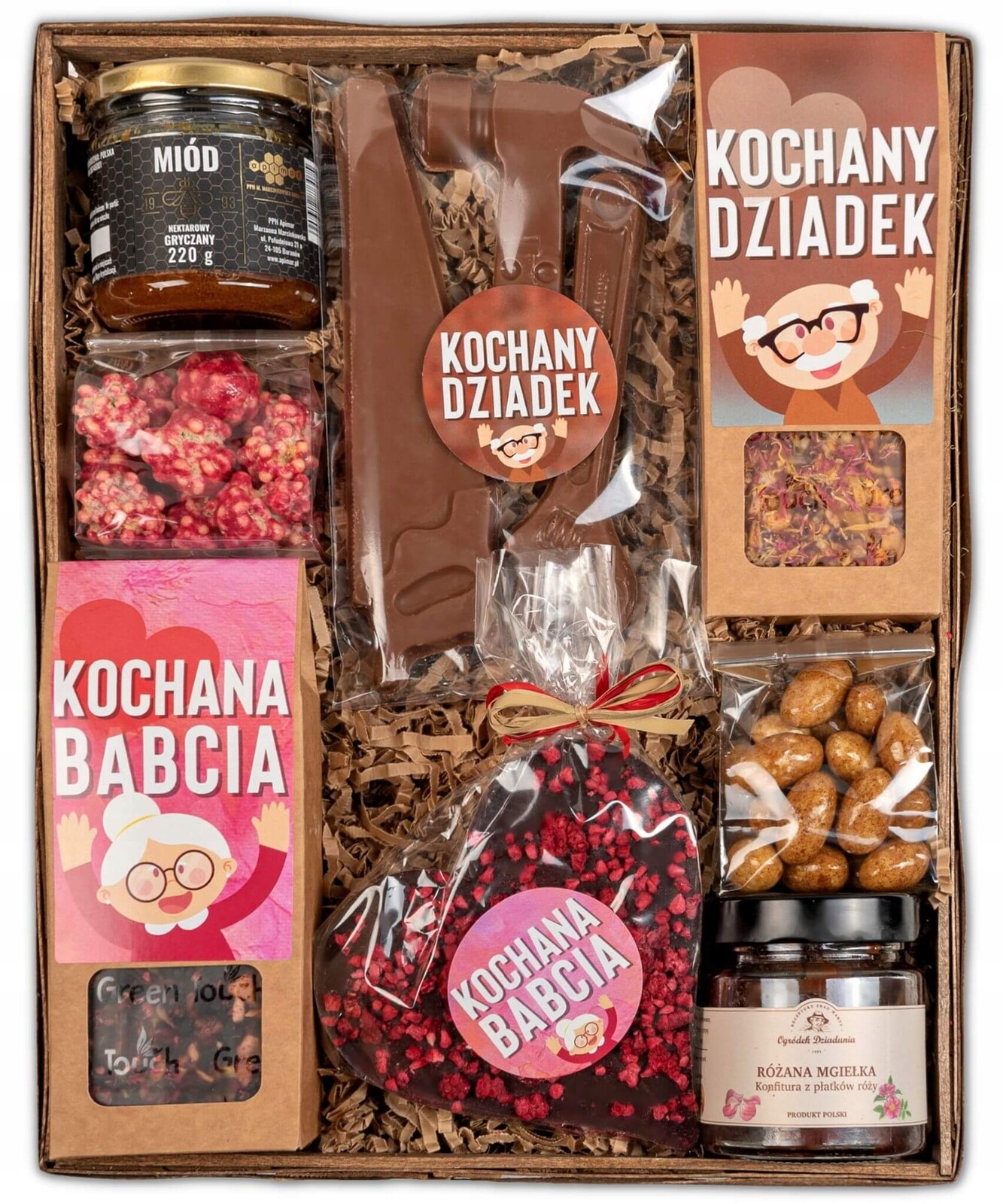 Dárek K Dni Babičky A Dědečka, sada sladkostí, dárkový koš na čaj