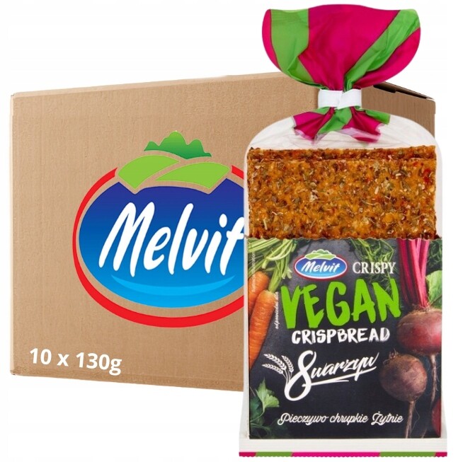 Melvit Crispy Vegan Trvanlivé pečivo žitné 8 zeleniny 130 g x 10 kusů