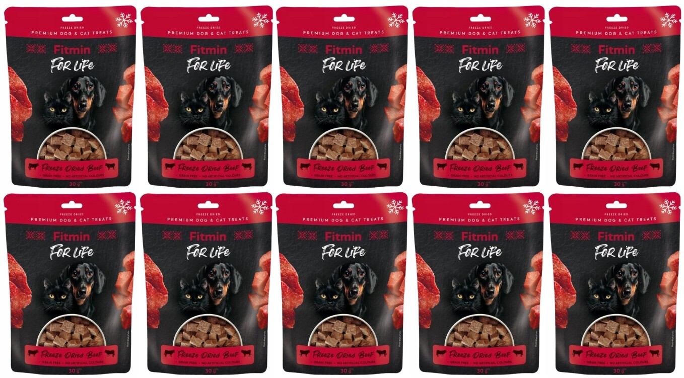 Fitmin Freeze Dried lyofilizované hovězí maso psí pamlsek kočky 10x30 g